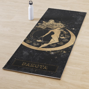 Tapete De Yoga Zodiac Goddese   Astrologia Dourada Cósmica de Lib