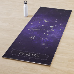Tapete De Yoga Zodiac Purple Leo   Astrologia Cósmica Horoscópio
