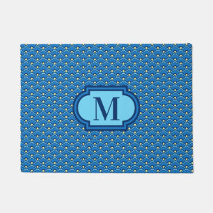 Tapete Deco Chinês, Azul Oceano com Monograma