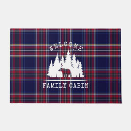 Tapete Decor de Cabina Cozy, Xadrez clássica em Marinho e