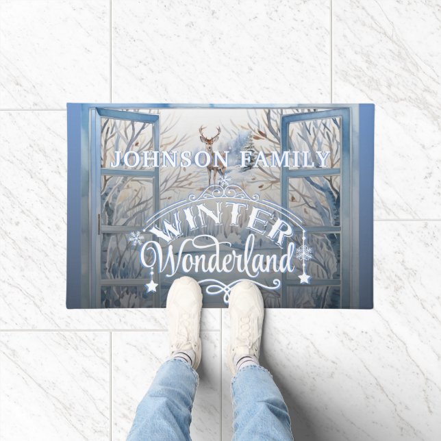 Tapete Decoração da Wonderland de inverno com Aquarela de (Interior)