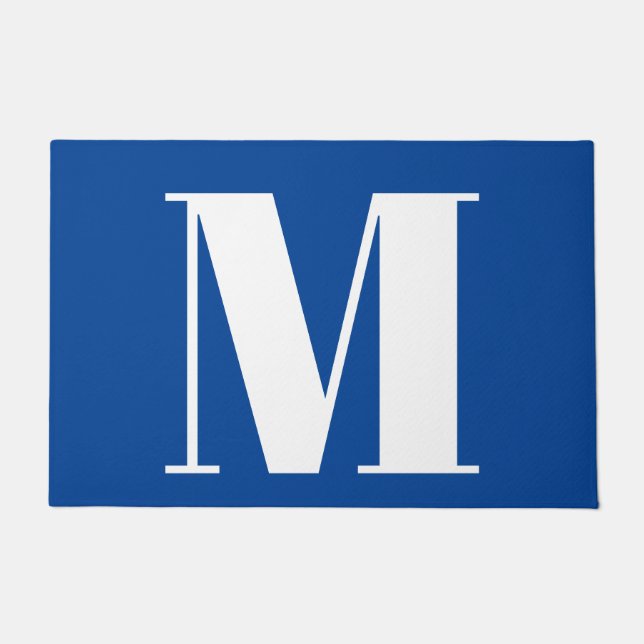 Tapete Deep Blue - Letra inicial Monograma Na moda modern (Frente)