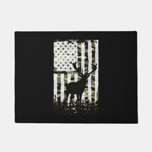 Tapete Deer Elk Buck Caçando Camo USA Flag Camoflauge (Frente)