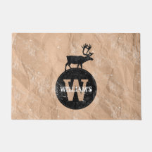 Deer Monogramas - Papel castanho-marrom, russo, af