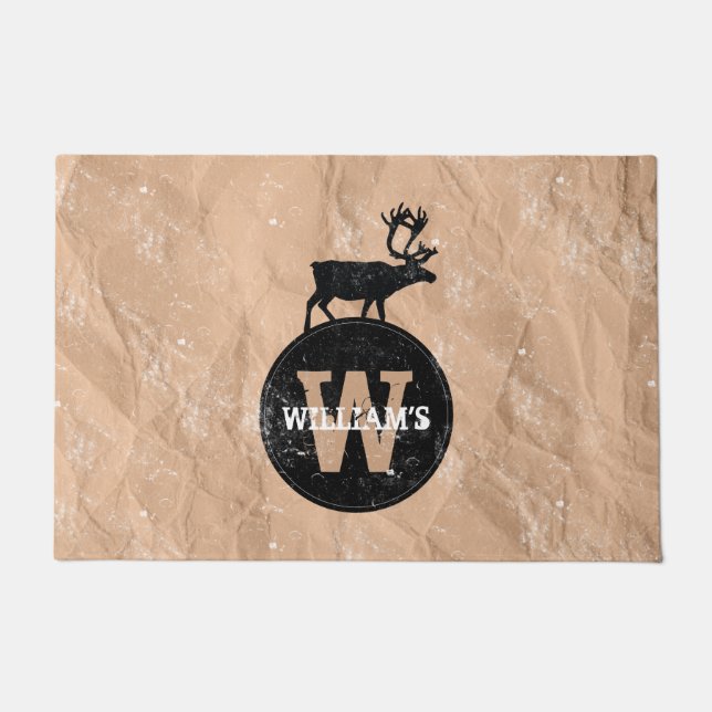 Tapete Deer Monogramas - Papel castanho-marrom, russo, af (Frente)