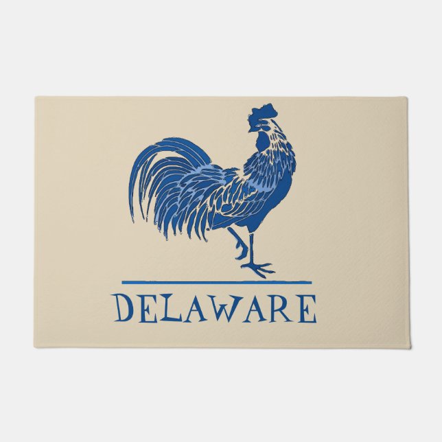 Tapete Delaware Blue Hen, adicione texto Porta (Frente)