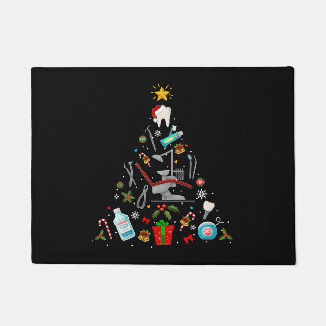 Tapete Dentist Dental Enfeites de natal Tree Xmas Holida (Frente)