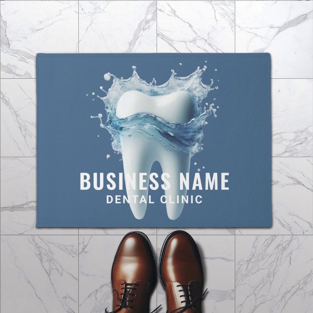 Tapete Dentista Brilhante Dente e Água Azul Dentaria (Criador carregado)