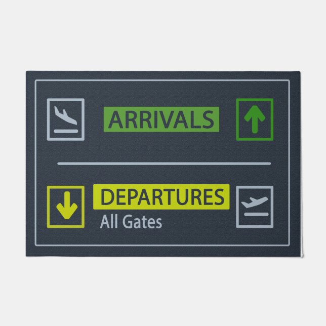 Tapete Departure Arrival doormat, Aviation gift (Frente)