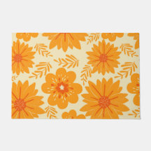 Descida Do Padrão Da Flor Botânica Laranja-Vintage