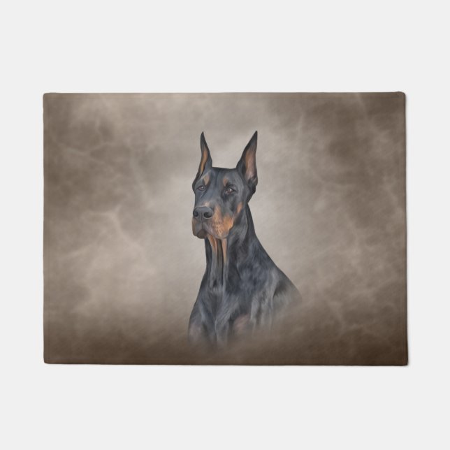 Tapete Desenhando cachorro doberman (Frente)
