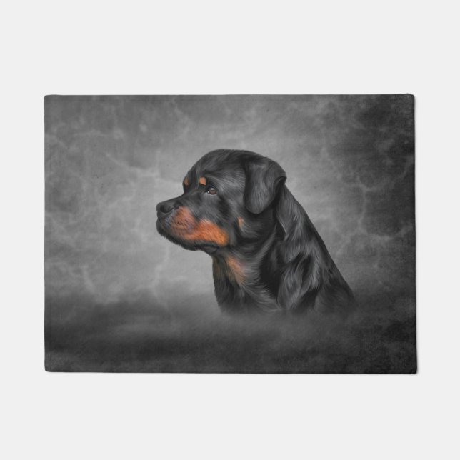 Tapete Desenhando o rottweiler do cachorro (Frente)