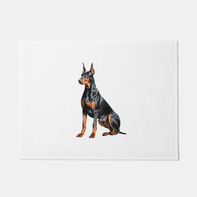 Tapete Desenho a lápis a cores de um Doberman Pinscher. E (Frente)