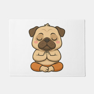 Tapete Desenho animado de relaxamento meditação yoga pug 
