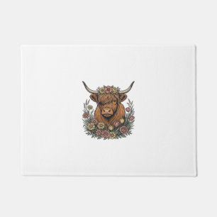 Tapete Desenho de gravura vintage de vaca das Terras Alta