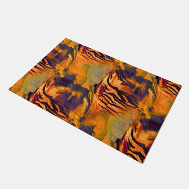 Tapete Desenho de mosaico de abstrato, dourado rústico qu (Inclinado)