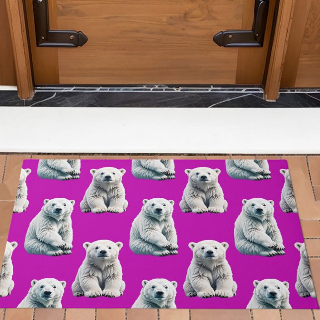Tapete Desenho de padrão de urso polar roxo (Criador carregado)