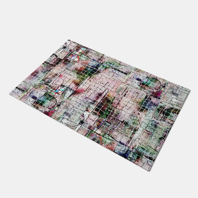 Tapete Desenho estranho, de cor russa, sob juta de abstra (Inclinado)