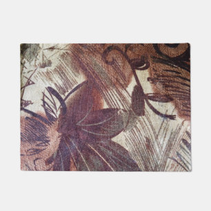 Tapete Desenho Floral Marrom Abstrato 1
