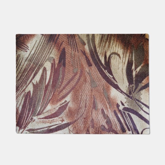 Tapete Desenho Floral Marrom Abstrato 2 (Frente)
