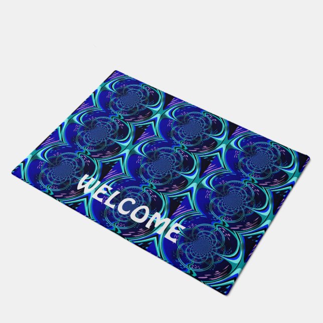Tapete Desenho Fractal Azul Elétrico (Inclinado)