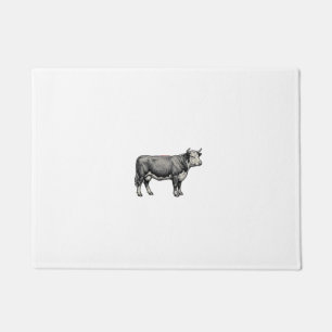 Tapete Desenho Vetorial de Vaca Patriótica Gravada Vintag