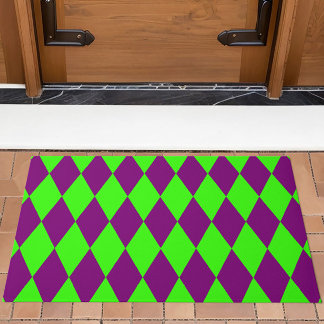 Tapete Desenho Xadrez Arlequim Verde Roxo