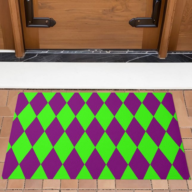 Tapete Desenho Xadrez Arlequim Verde Roxo (Criador carregado)