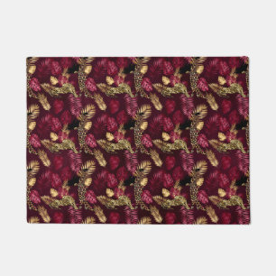 Tapete Design 12 da Série Burgundy e Dourada Leopard
