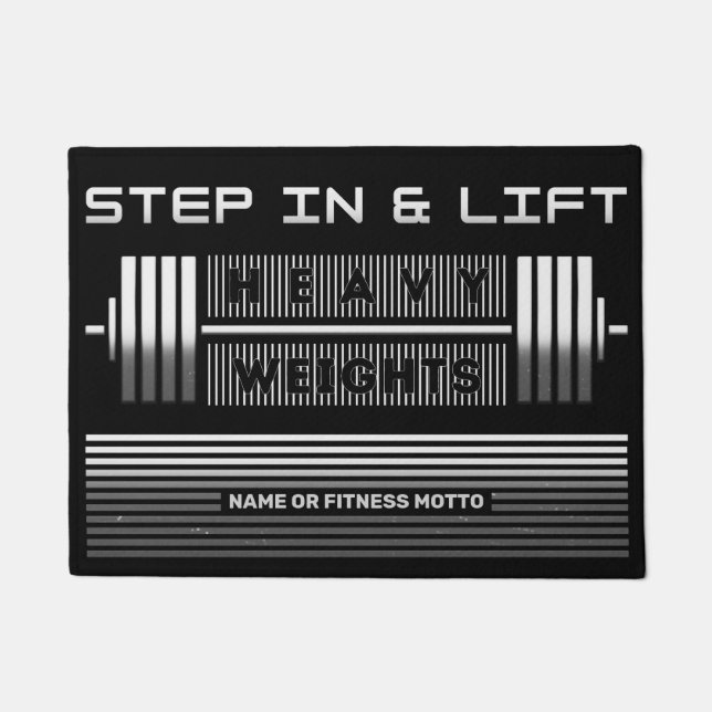 Tapete Design Barbell para Malhação para ginástica (Frente)