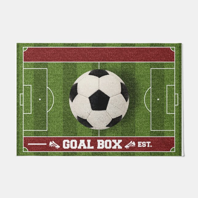 Tapete Design da caixa de meta, futebol (Frente)