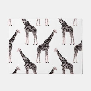 Tapete Design de animais de girafa rosa e preto