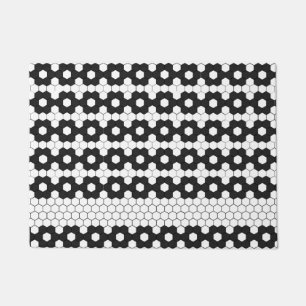 Tapete Design de Azulejo de padrão branco preto moderno