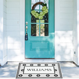 Tapete Design de Azulejo preto e branco sobrenome persona