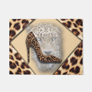 Tapete Design de Cabelo Superior e Face de Leopardo
