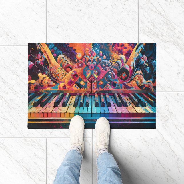 Tapete Design de Chave Piano Colorida (Interior)