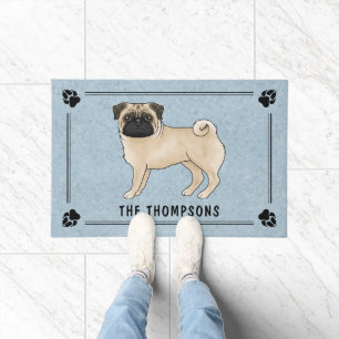 Tapete Design de desenho animado de pug corça fofo com no