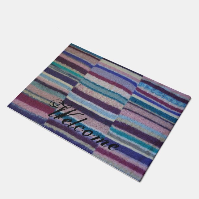 Tapete design de diversão vintage única de listras colori (Inclinado)