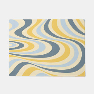 Tapete Design de espiral abstrato amarelo e azul