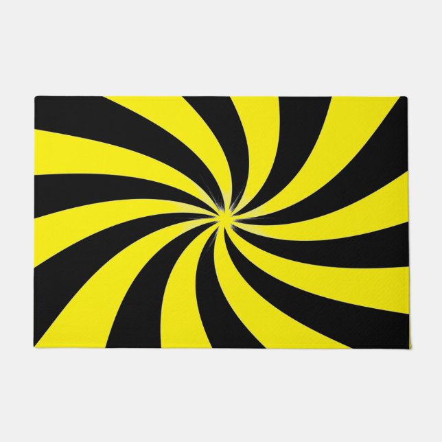 Tapete Design de espiral amarelo e preto (Frente)
