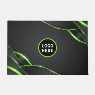 Tapete Design de Fluido Abstrato Preto e Verde Adiciona
