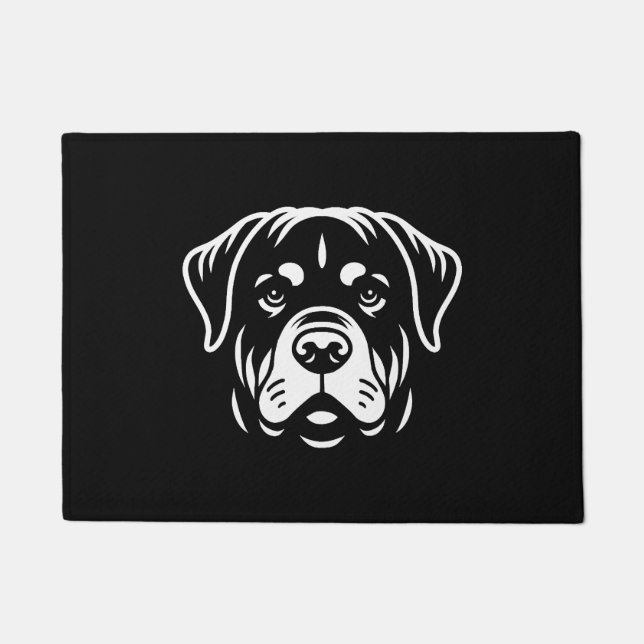 Tapete Design de Mínimo Rottweiler - Arte de Linha Negrit (Frente)