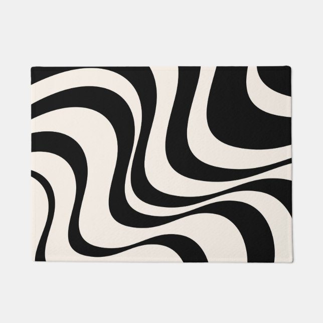Tapete Design de ondas retrorreflectoras modernas a preto (Frente)