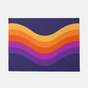 Tapete Design de ondas simples coloridas de estilo retrô