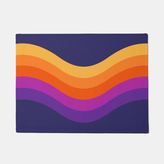 Tapete Design de ondas simples coloridas de estilo retrô (Frente)