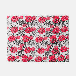 Tapete Design de Padrão de Ilustração Floral da rosa verm