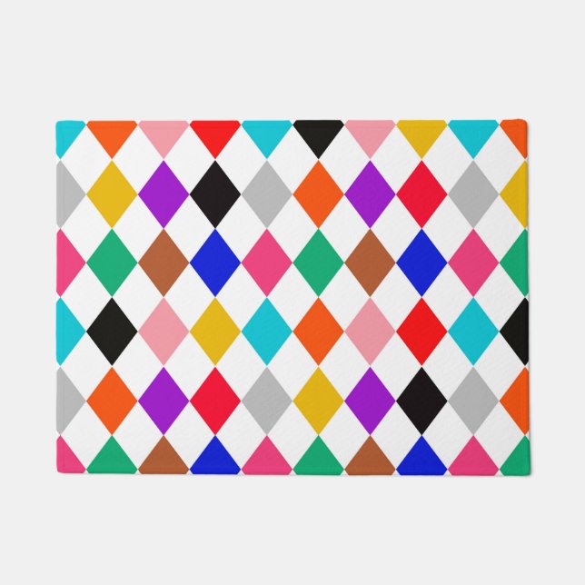 Tapete Design de Padrão de Ouros de Harlequin Multicolor (Frente)