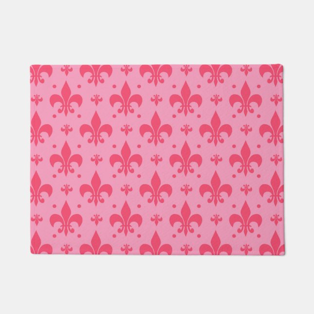 Tapete Design de padrão rosa Fleur-de-lis (Frente)