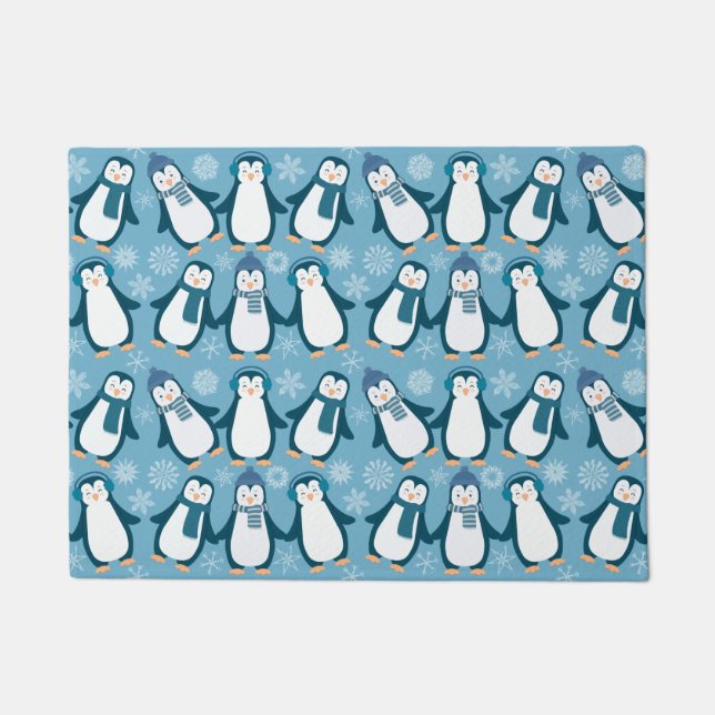 Tapete Design de pinguins de inverno (Frente)
