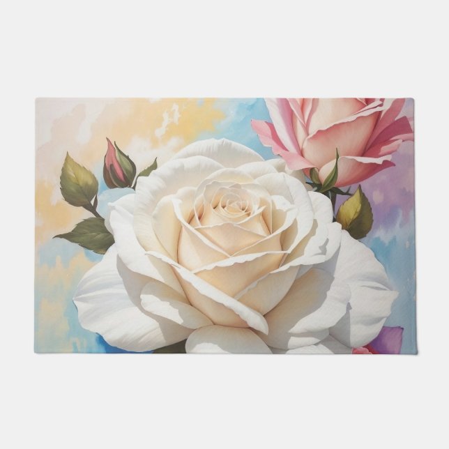 Tapete Design de pintura Rose Bouquet (Frente)